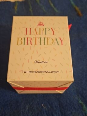 Happy Birthday Vanilla Confetti Hand Poured 7 Ounce Soy Candle.